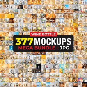 377 Wine Mockup Bundle, Champagne Label Mockup, White Label Mockup Bottle, Bachelorette Mockup Bundle, Red Wine Bottle Mockup, White Wine