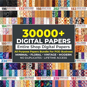 30,000+ Mega Digital Paper Pack Bundle, Mega Digital Paper Bundle, Seamless Pattern Bundle, Floral, Spring, Boho, Grunge, Abstract, Textures