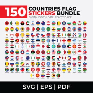150 World Flag Button ClipArt, International Flat Round Flags, Round Flags of the World, Circular Country Flags Icon Pack, Country Flags PNG