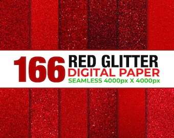 166 Luxury Red Glitter Seamless Digital Paper, Sparkling Red Glitter Paper, Red Glitter Pattern, Glitter Texture, Red Glitter Background