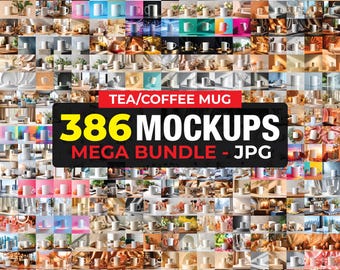 386 Mug Mockup Bundle, Coffee Mug Mockups, Blank Mug Mockups, Coffee Cup Mockup, Ceramic Mug Mockup Bundle, Black White Mockups Boho Bundle