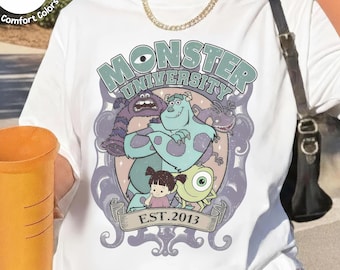 Camiseta de Monsters Incorporated con pose grupal y colores cómodos, camiseta de Disney de Sulley y Mike de Monsters Inc.