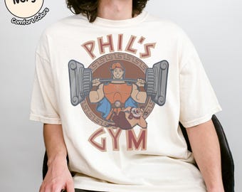 Retro Disney Phil's Gym Hercules Shirt, Men's Gymrat Disneyland Shirt, Funny Dad Gift Tee