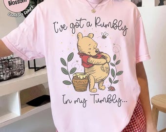 I've got a Rumbly in my Tumbly Shirt, Pregnancy Reveal Shirt, Mommy To Bee Tee, Winnie The Pooh Tummy Tshirt