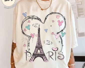 Retro Disney Paris Shirt, Mickey Mouse Ears Tee, Eiffel Tower Couple Disneyland Trip Shirt