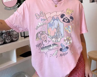 Retro Disney Main Street Magical Place Shirt, Things To Do In Disneyland Tshirt, Girls Mickey Tee
