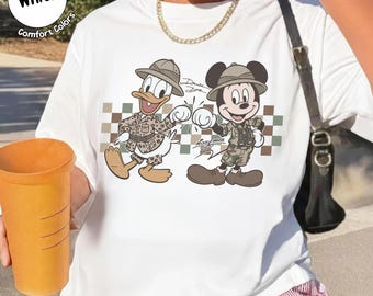 Retro Disney Safari Mickey Donald Shirt, Animal Kingdom Disneyland Epcot Tshirt, Jungle Adventure Tee