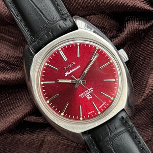 Vintage hmt Kohinoor Red Dial Mechanical Manual Winding 17Jewels Wrist Watch