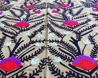 Uzbek suzani queen size tapestry | Handmade suzani wall hanging throws | Suzani blankets | Bridesmaid suzani bedspread | Gift for her.