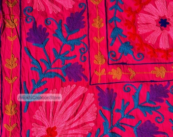 Beautiful niddle work Embroidery made suzani bedsheet | Handmade suzani bedspread | Suzani tapestry | Bridesmaid suzani | Gift for her.