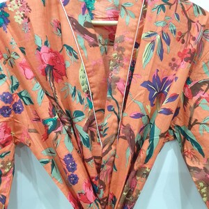 Block print made cotton kimono | Long sleeve robes Wedding wear robes | Summer wear robes | Beach wear robe | Bridesmaid robe | Gift for her