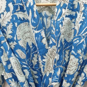 Pure block print cotton made kimono | Women wear printed bathrobes | Long sleeve robes | Beach wear robe | Bridesmaid robes | Gift for her.