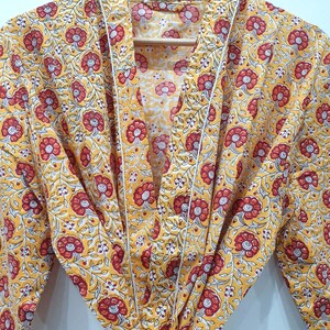 Red floral print cotton robes | Long sleeve robes | Women wear robes | Beach wear robes | Bridesmaid  cotton robes | Gift for her.
