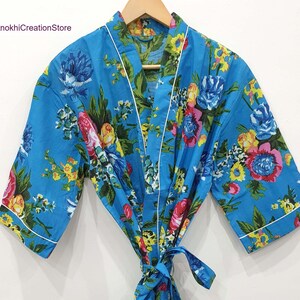 Beach wear cotton robes | Women wear bathrobes | Long sleeve robes | Wedding wear robes | Bridesmaid soft kimono | Gift for her.