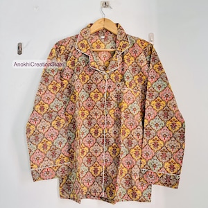 100% pure cotton pajama set | Home wear pajamas | Long sleeve pajamas | Boho printed pajamas | Bridesmaid long pajama set | Gift for her.