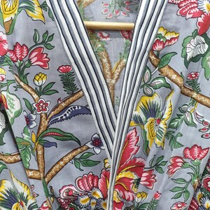 Hand block print cotton kimono | Women summer wear robes | Beach wear robes | Long sleeve robes | Bridesmaid cotton robes | Gift for her.