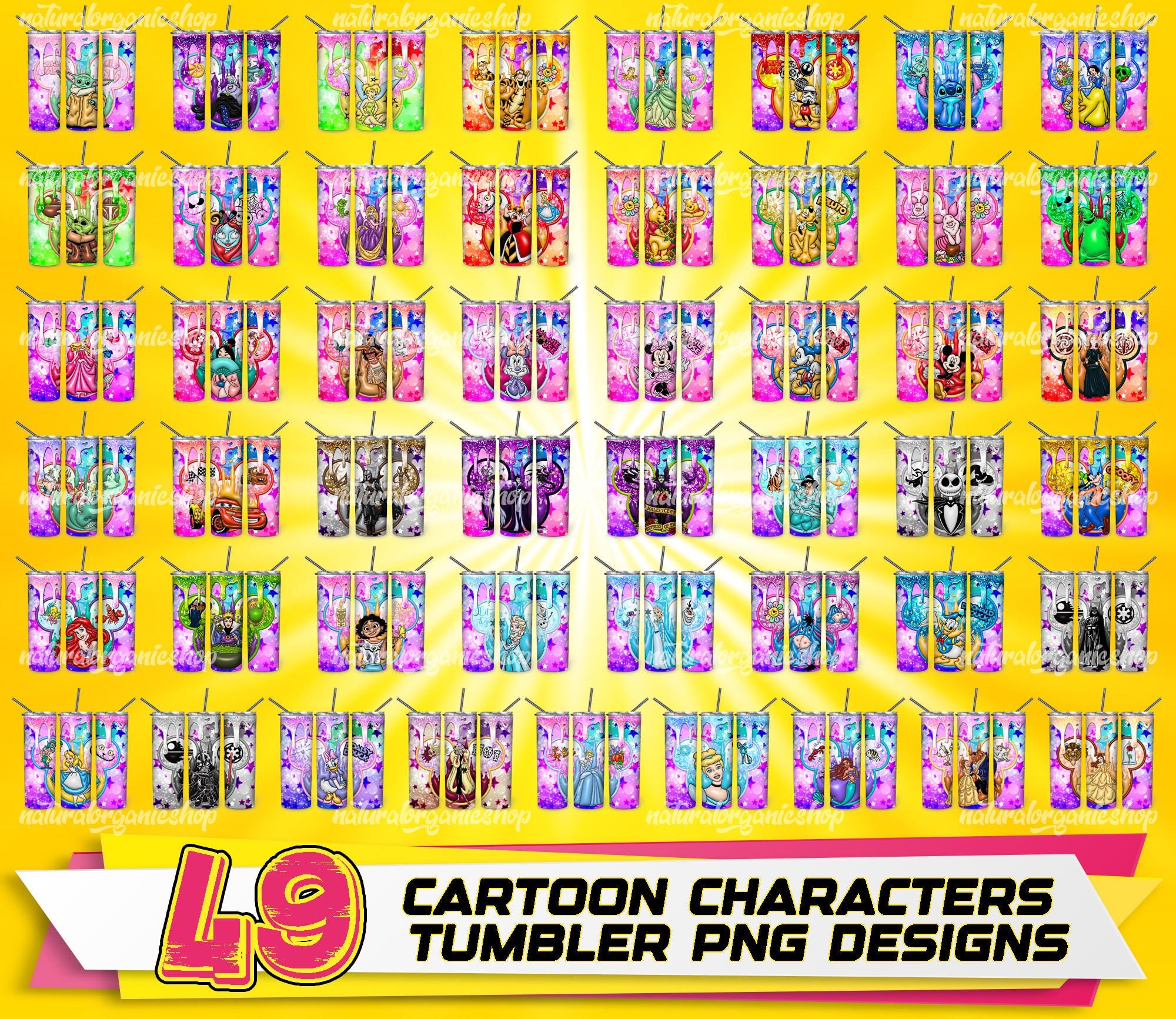 49 Cartoon Skinny 20 Oz Tumbler Sublimation Design PNG Movie Character ...