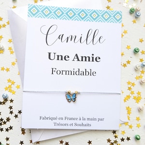 Bracelet d'amitié pour un ami spécial, carte de nom personnalisée, cadeau de remerciement, bijou d'anniversaire ajustable pour meilleur amie