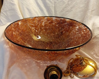 VERY RARE Mid Century Vistosti Purple Murrine X-tra Large Hanging Light /Lamp