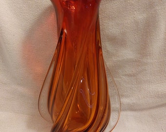 Mid Century Murano Archimede Seguso Spiral Fluted Vase