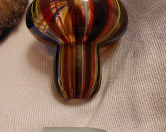 Rare Mid Century Barovier & Toso Murano Glass Bulbous Caned Mushroom / Stopper