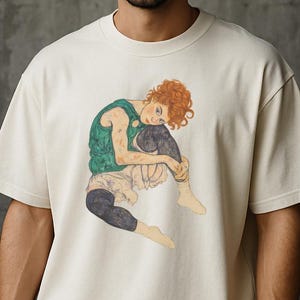 Camiseta Egon Schiele Girl: Camiseta gráfica vintage Art Nouveau