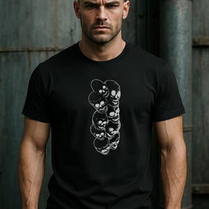 Skull T-Shirt, Gothic Grunge Shirt, Dark Aesthetic Tee, Skeleton Graphic Shirt, Alternative Streetwear, Edgy Unisex Black Shirt