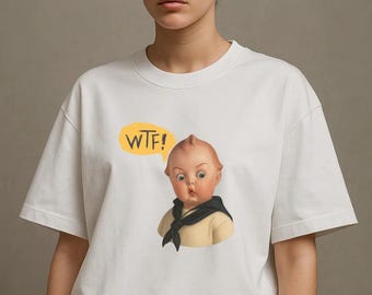 Lustiges WTF Vintage Baby T-Shirt: Sarkastisches Meme Grafik Tee