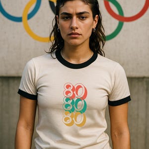 Retro 80s Shirt, Vintage 80s Graphic Tee, 1980s Aesthetic, 80s Style Outfit, 80s Lover Shirt, Colorful Bold Numbers, Trendy Summer Look