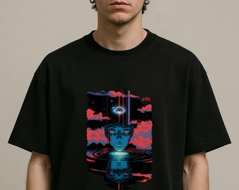サードアイTシャツ：シンセウェーブ・ヴェイパーウェーブ・グラフィックTシャツ、サイケデリックアート