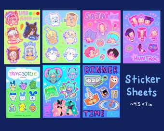Miscellaneous Sticker Sheets (Uma musume, Miku, Chiikawa, Tamagotchi, KPDH, ORV)