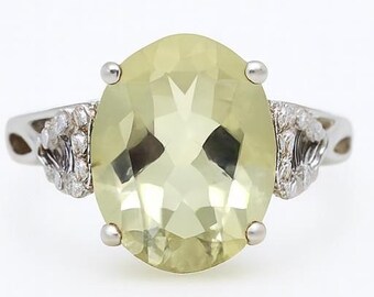 Green Amethyst Ring, Rose Gold Finish Oval Shape, 925 Sterling Silver Jewelry, February Birthstone Ring, Handmade Jewelry, Wedding Gift