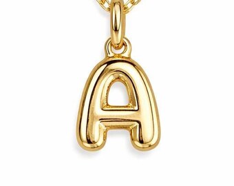 Custom Bubble Initial Necklace, Minimalist Bubble Letter Necklace, Personalized Charm Jewelry, Daily, Gift for Her, Christmas Gift