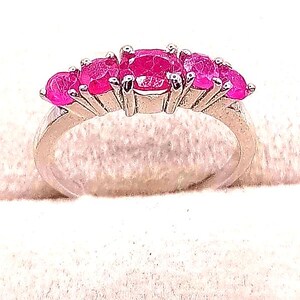 Natural Ruby Ring, Handmade Red Ruby Ring, Minimalist Ring, Red Gemstone Ring, 925 Sterling Silver For Her image 2