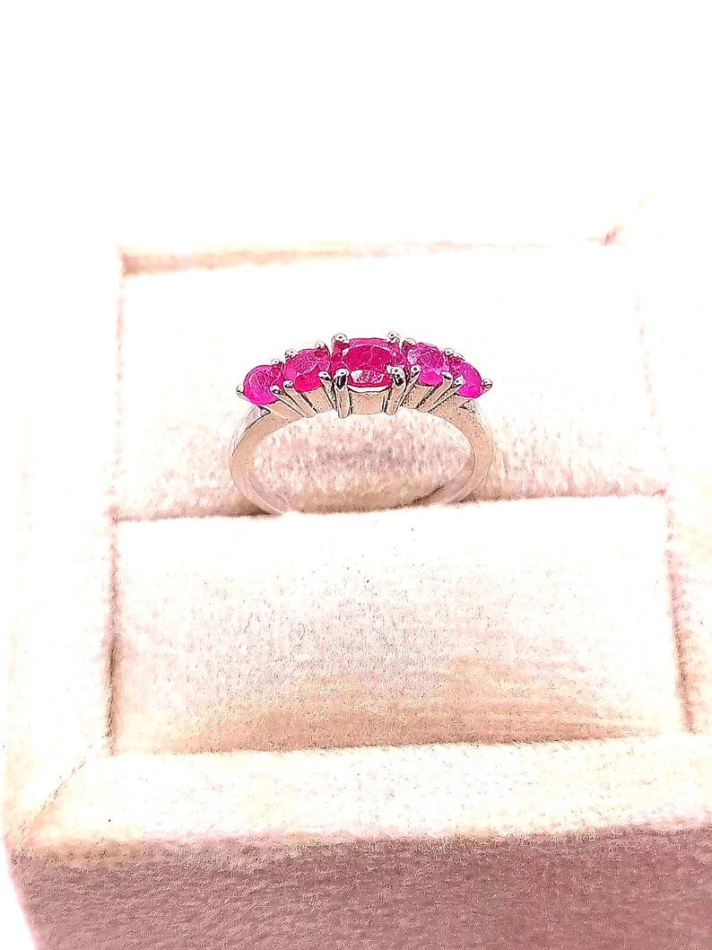 Natural Ruby Ring, Handmade Red Ruby Ring, Minimalist Ring, Red Gemstone Ring, 925 Sterling Silver For Her image 2