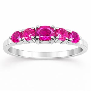 Natural Ruby Ring, Handmade Red Ruby Ring, Minimalist Ring, Red Gemstone Ring, 925 Sterling Silver For Her image 7