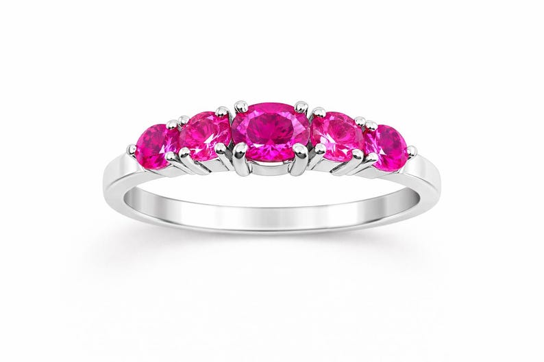 Natural Ruby Ring, Handmade Red Ruby Ring, Minimalist Ring, Red Gemstone Ring, 925 Sterling Silver For Her image 7