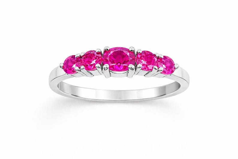 Natural Ruby Ring, Handmade Red Ruby Ring, Minimalist Ring, Red Gemstone Ring, 925 Sterling Silver For Her image 1