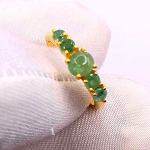 Natural Green Emerald Sterling Silver 925 Handmade Ring for Women, Elegant Birthstone Jewelry Gift, Antique Gemstone Silver Ring For Her