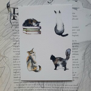 Katzen original Postkarte, Aquarell Fine Art Aquarell, hochwertiger Qualitätsdruck, Designerpapier Tintoretto, 10х15cm