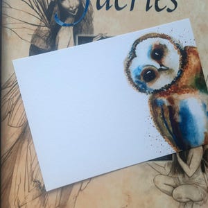 Owl original postcard, bird, watercolorpainting,  fine art watercolor print,  high-quality print,  designer paper,  10х15cm