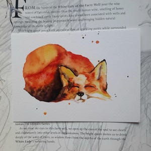 Original Aquarellpostkarte Fuchs, Fine Art Aquarelldruck, hochwertiger Druck, Designerpapier Tintoretto, 10×15 cm