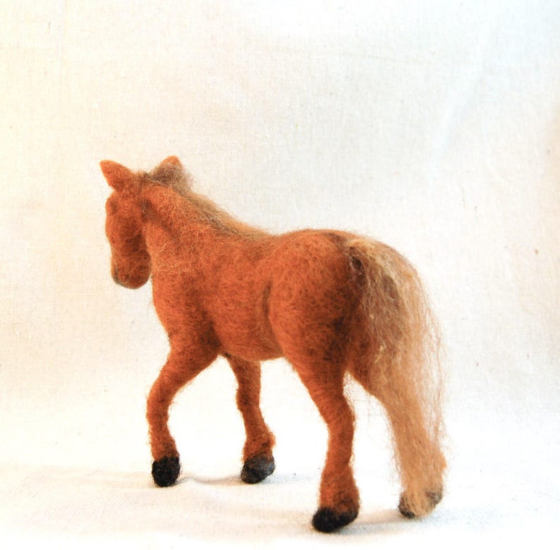 Needle Felted Pony. Needle Felt Horse. Chestnut Horse Art. Etsy