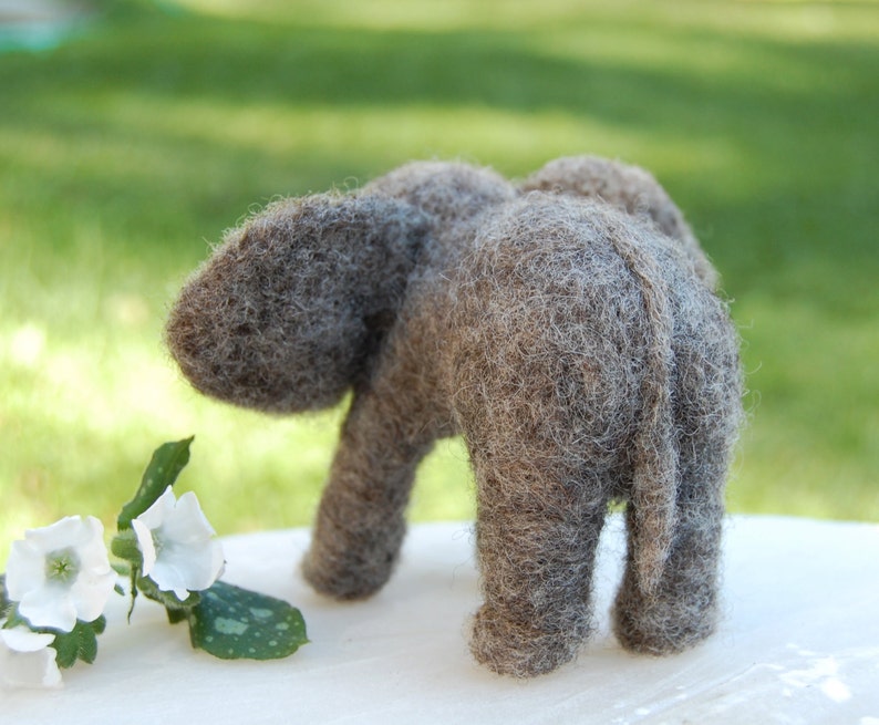 Felt Elephant Needle Felted Animal Needle Felted Elephants Baby Elephant Nursery Decor African Elephant Toy Elephant Baby Nursery.