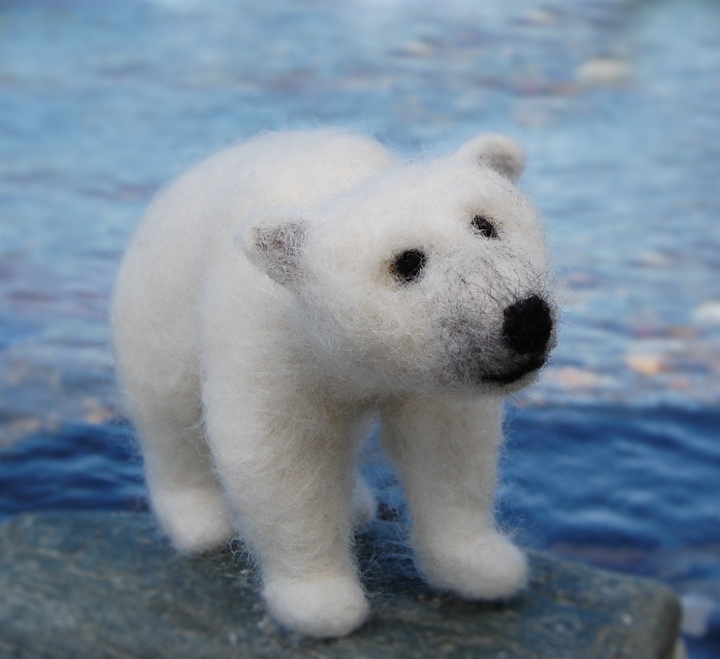 Needle Felted Polar Bear Polar Bear Nursery White Felted Etsy