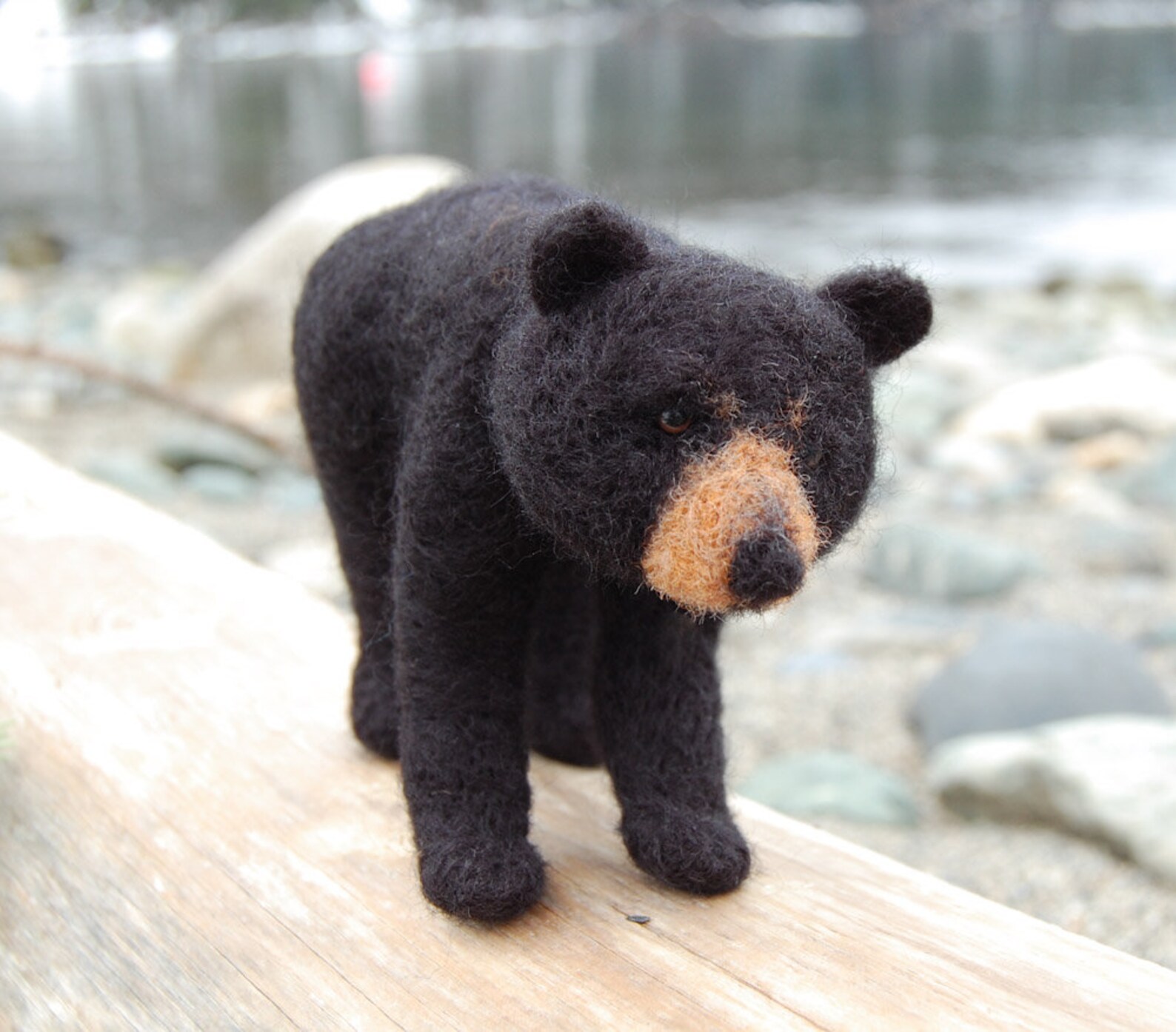 Felted Black Bear Animal Decor. Needle Felted Bears. Needle Etsy