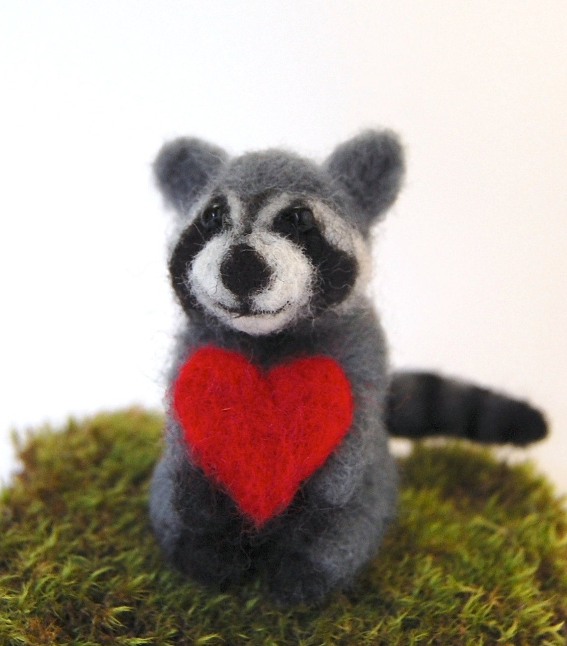 Needle Felted Raccoon. Wool Felt Raccoon. Miniature Raccoon. Etsy