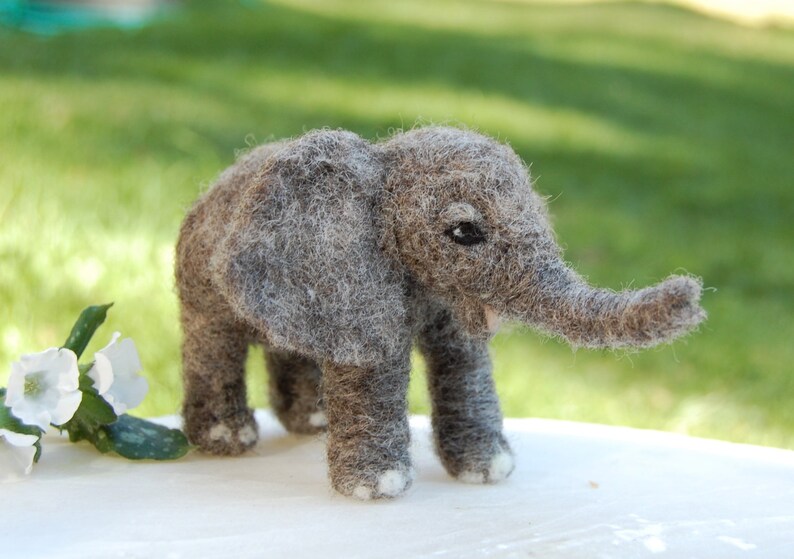 Felt Elephant Needle Felted Animal Needle Felted Elephants Baby Elephant Nursery Decor African Elephant Toy Elephant Baby Nursery.