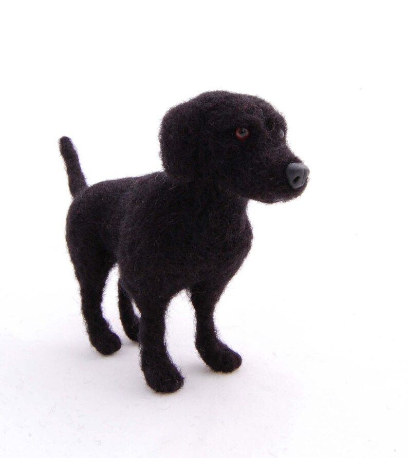 Needle Felted Black Lab Dog Felted Labrador Retriever Dog Etsy
