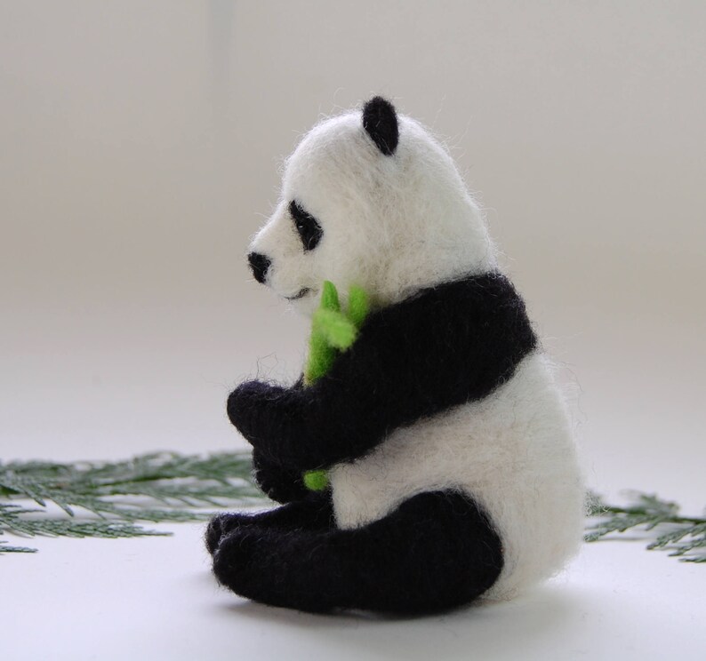 Needle Felted Panda Bear. Needle Felt Panda Gifts. Needle Etsy